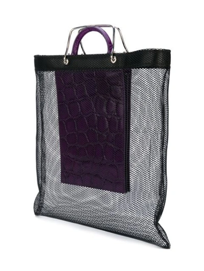 Shop Givenchy Crocodile Effect Mesh Tote - Black