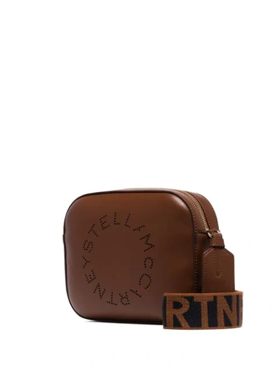 Shop Stella Mccartney Logo Strap Crossbody Bag In Brown