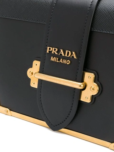 Shop Prada Cahier Logo Shoulder Bag In Black
