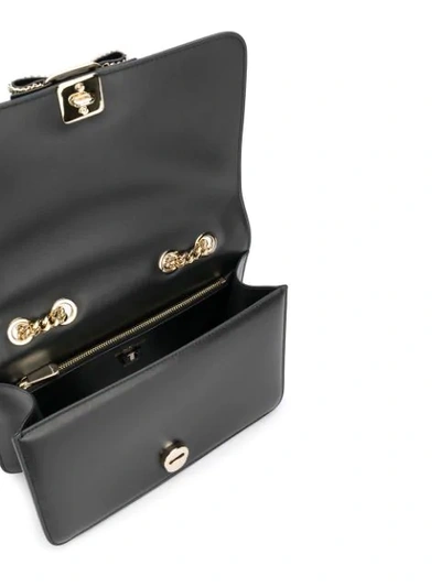 Shop Ferragamo Chain Shoulder Bag In Nero