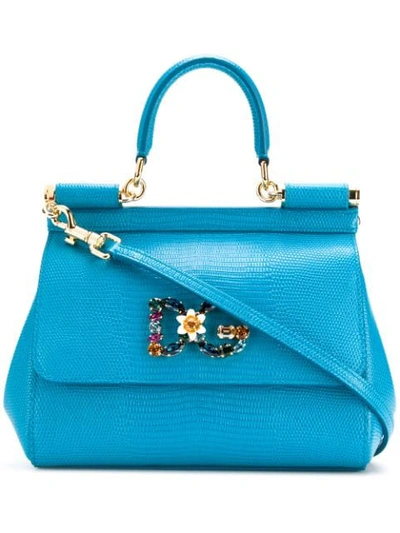 Shop Dolce & Gabbana Mini Sicily Bag - Blue