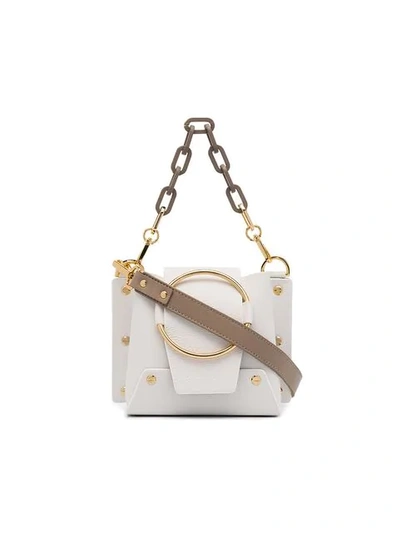 Shop Yuzefi White Delila Mini Chain Cross Body Bag