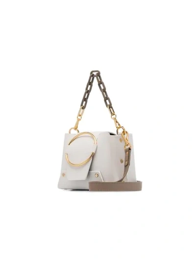 Shop Yuzefi White Delila Mini Chain Cross Body Bag