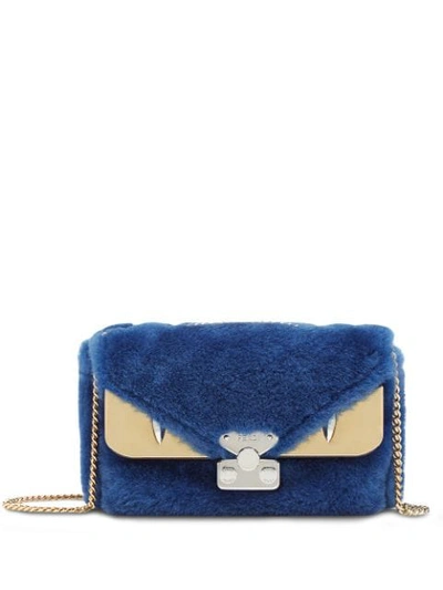 Shop Fendi Small Bag Bug Shoulder Bag In Blue