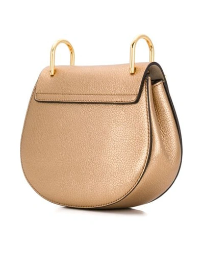 Shop Chloé Drew Mini Shoulder Bag In Gold