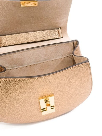 Shop Chloé Drew Mini Shoulder Bag In Gold