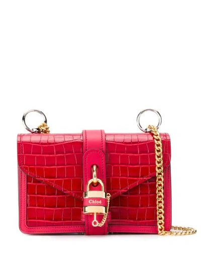 Shop Chloé Padlock Shoulder Bag In Red