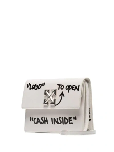 Shop Off-white Jitney 1.0 Cash Inside Leather Cross Body Bag In White