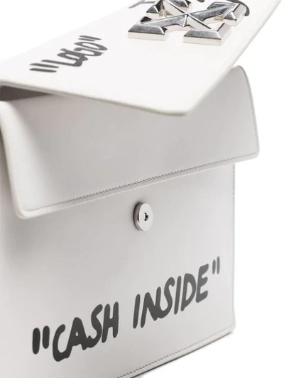 Shop Off-white Jitney 1.0 Cash Inside Leather Cross Body Bag In White