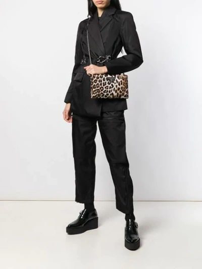Shop Prada Leopard Print Crossbody Bag In F0304 Avorio