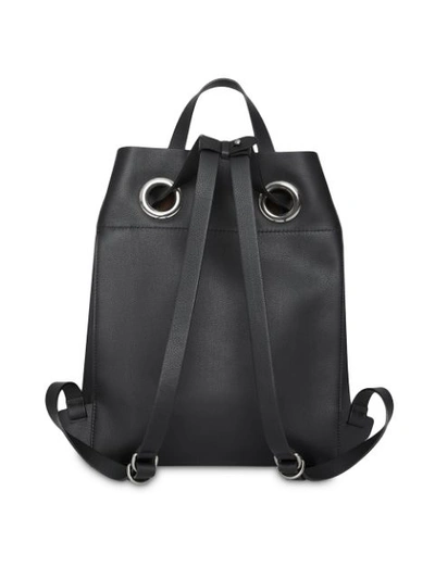 Shop Burberry The Leather Grommet Detail Backpack In Black