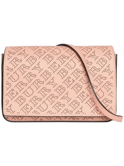 Shop Burberry Perforate Clutch - Pink