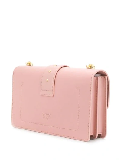 PINKO PLAQUE-EMBELLISHED SHOULDER BAG - 粉色