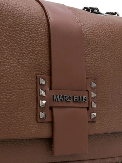 Shop Marc Ellis Studded Shoulder Bag In Brown
