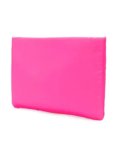 Shop Prada Fluorescent Pink Clutch Bag With Chain