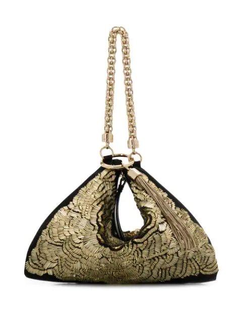 gold beaded clutch bag
