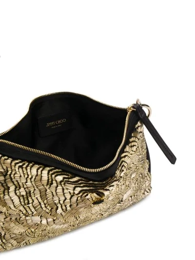 Shop Jimmy Choo Callie Beaded Clutch In Gold