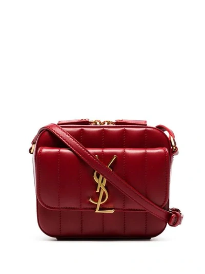 Shop Saint Laurent Red Vicky Padded-leather Camera Bag In 6805 Red