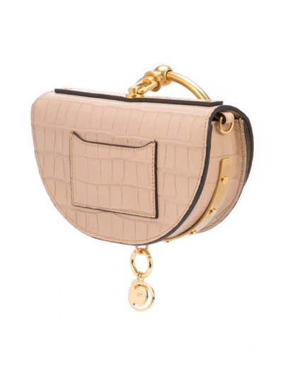 Shop Chloé Nile Minaudiere Croc Bag In Neutrals