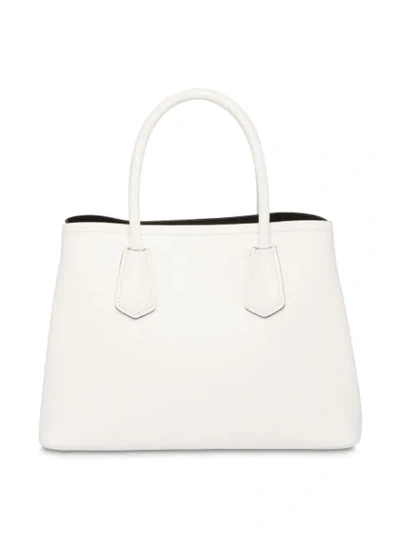 Shop Prada Double Small Tote Bag In White