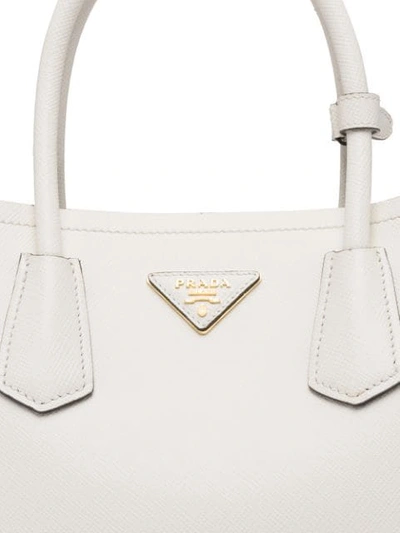 Shop Prada Double Small Tote Bag In White