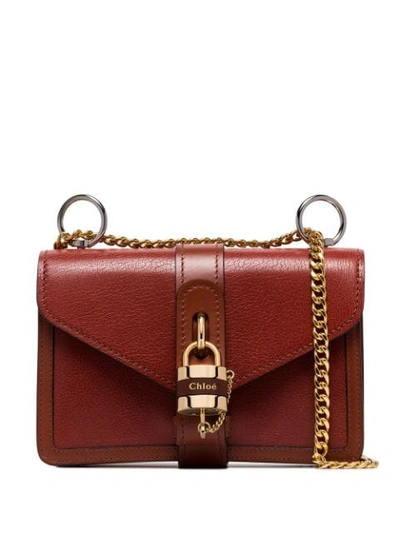 Shop Chloé Aby Chain Shoulder Bag In Brown