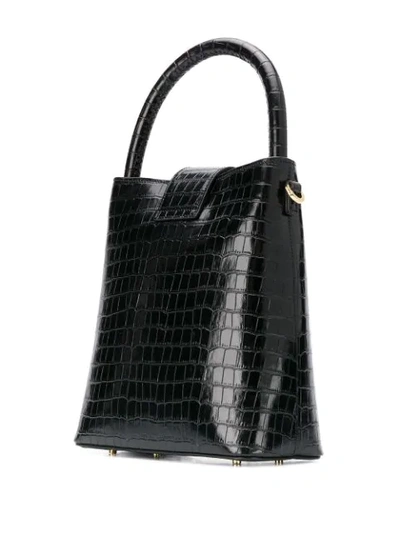 Shop Elleme 'buck' Handtasche In Croco Print Black