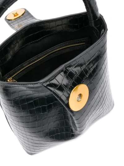 Shop Elleme 'buck' Handtasche In Croco Print Black