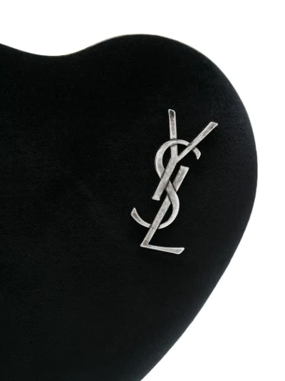 Shop Saint Laurent Monogram Heart Crossbody Bag In Black