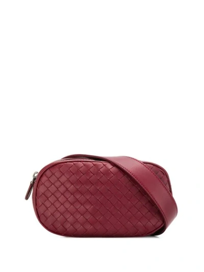 Shop Bottega Veneta Intrecciato Weave Belt Bag In Red