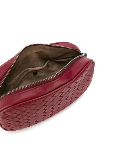 Shop Bottega Veneta Intrecciato Weave Belt Bag In Red