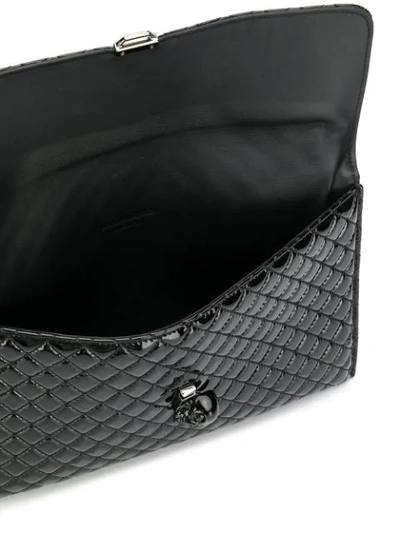 Shop Alexander Mcqueen Quilted Envelope Clutch Bag In Black