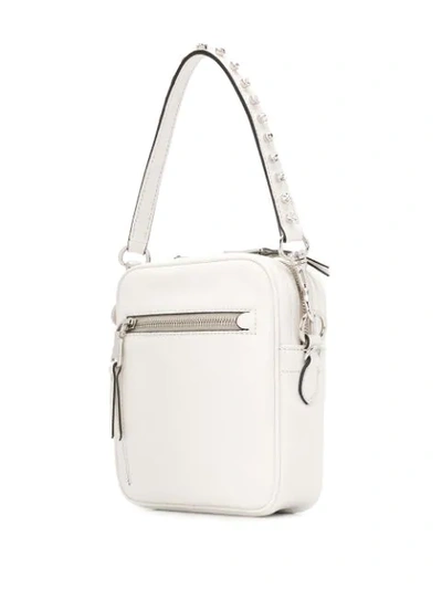Shop Miu Miu Crystal-embellished Bandoleer Bag In White