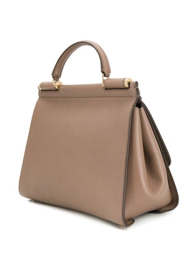 Shop Dolce & Gabbana Large Sicily Tote In Brown