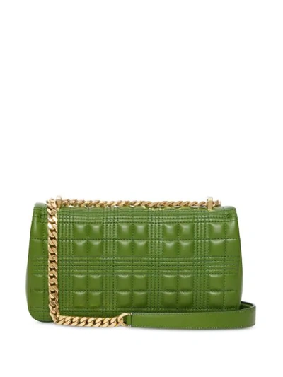 Shop Burberry Small Quilted Check Lambskin Lola Bag In Green