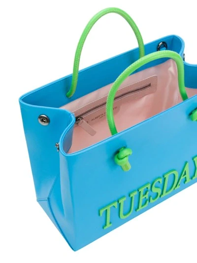 Shop Alberta Ferretti Small Tuesday Tote In Blue