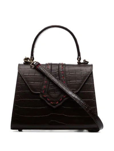 Shop Mehry Mu Fey In The 50's Croc-effect Bag In Brown