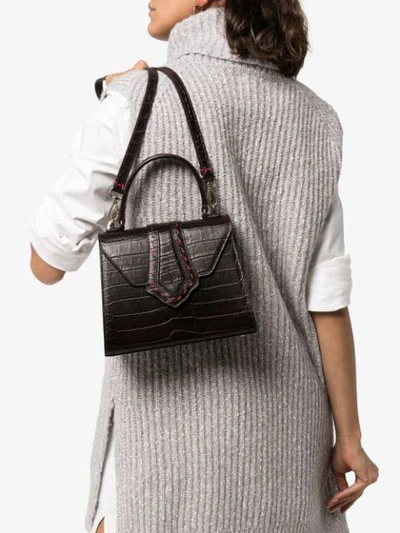 Shop Mehry Mu Fey In The 50's Croc-effect Bag In Brown