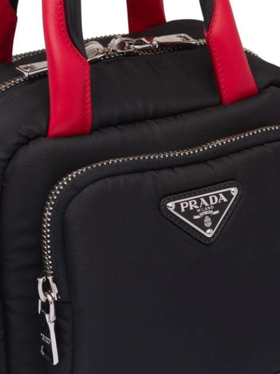 Shop Prada Padded Zipped Tote Bag In Black