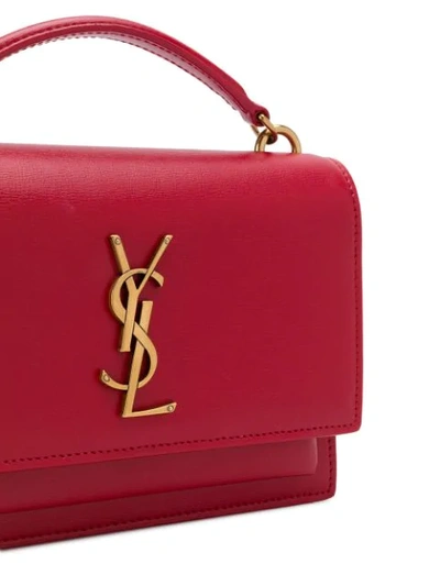 Shop Saint Laurent Sunset Chain Shoulder Bag In Red