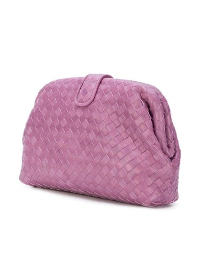 Shop Bottega Veneta Twilight Intrecciato Nappa Top The Lauren 1980 Clutch In Pink