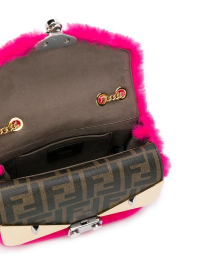 Shop Fendi Bag Bugs Goat-fur Shoulder Bag In Pink