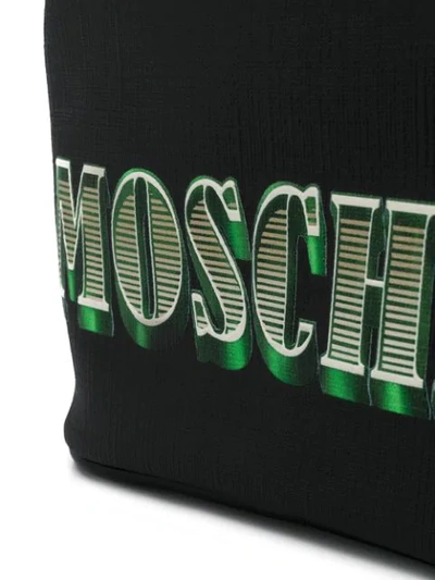 Shop Moschino Teddy-print Bucket Bag In 3555 Fantasy Black