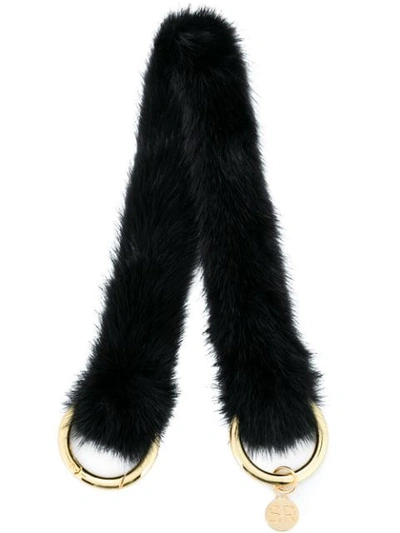 Shop Simonetta Ravizza Fur Shoulder Strap In Black