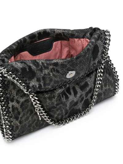 Shop Stella Mccartney Leopard Falabella Tote - Black