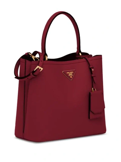 Shop Prada Panier Tote Bag In Red