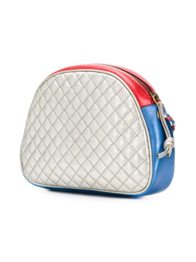 Shop Gucci Laminated Leather Cross-body Bag In Silver