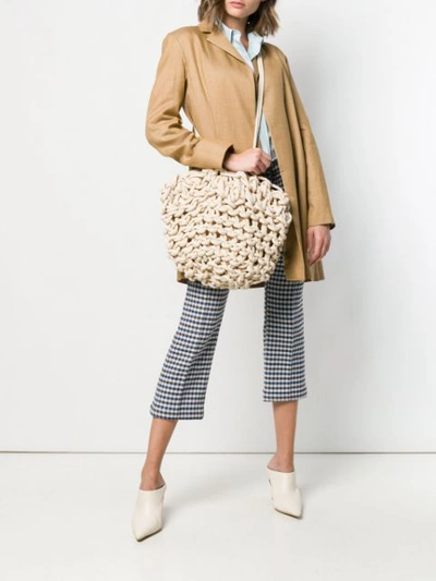 Shop Alienina Braided Bag In Neutrals