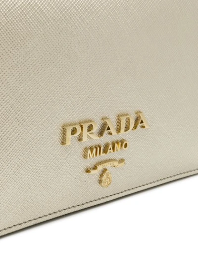 Shop Prada Saffiano Chain Crossbody Bag In Metallic