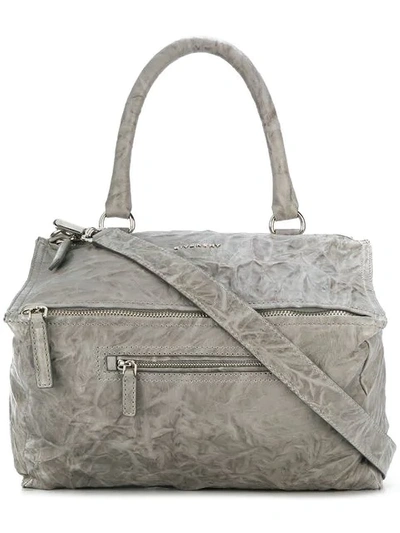 Shop Givenchy Medium Pandora Tote In Grey